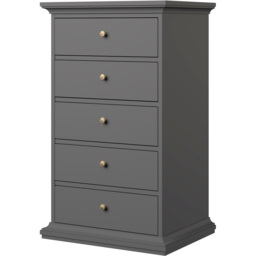Florence Paris 5 Drawer Matt Grey Chest of Drawers - thumbnail 4