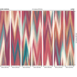 Origin Murals Ikat Zig Zag Red Wall Mural - thumbnail 3