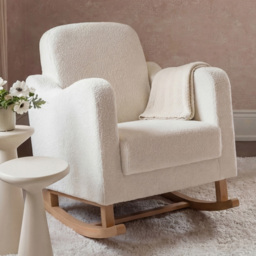 Bebe & Beyond Soother Off White Boucle Rocking Nursing Chair