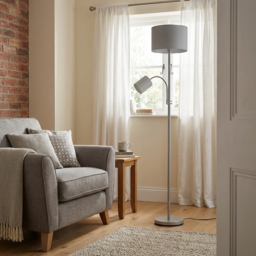 Serena 2 Light Floor Lamp - Grey - thumbnail 3