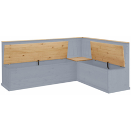 Loft24 Sara 4 Seater Grey Wax Solid Pine Wood L-Shaped Corner Bench - thumbnail 3