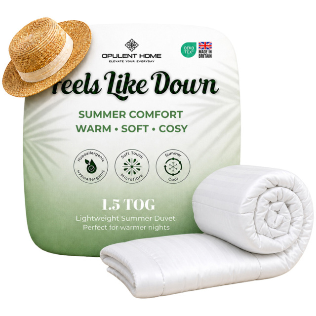 Opulent Home White King Size Summer Hollowfibre Duvet 1.5 Tog