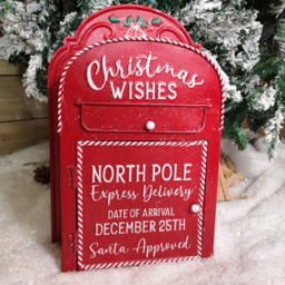 Samuel Alexander Red and White Santa Metal Post Box Christmas Decoration - thumbnail 4