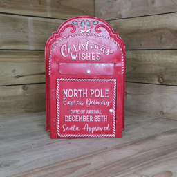 Samuel Alexander Red and White Santa Metal Post Box Christmas Decoration - thumbnail 2