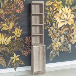 R White Cabinets Single Door Grey Height Cupboard with Hutch - thumbnail 1