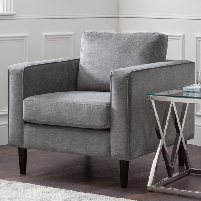 Julian Bowen Hayward Grey Chenille Chair - image 1