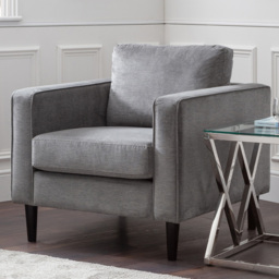 Julian Bowen Hayward Grey Chenille Chair