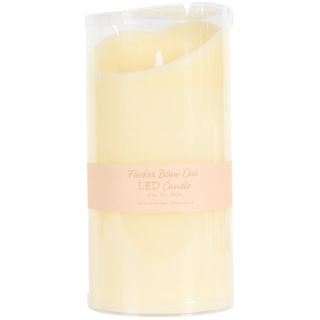 Neutral Flicker Blow Out LED Candle 25cm - image 1