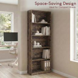 Vida Designs Cambridge Dark Wood 5 Shelf Extra Large Bookcase - thumbnail 4