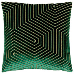 Paoletti Evoke Emerald Cut Velvet Cushion