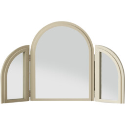 Evie White Ridged Arch Dressing Table Mirror - thumbnail 1