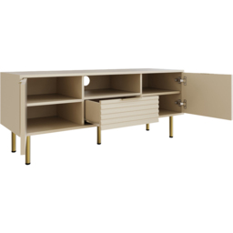 GFW Nervata 2 Door Sigle Drawer Ivory TV Unit - thumbnail 3