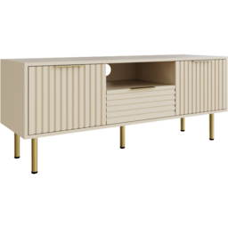 GFW Nervata 2 Door Sigle Drawer Ivory TV Unit - thumbnail 2
