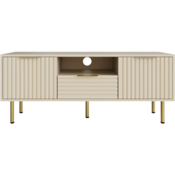 GFW Nervata 2 Door Sigle Drawer Ivory TV Unit - thumbnail 4