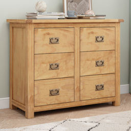 Cabinet Bits Lugo 6 Drawer Antique Chest of Drawers with Brass Drop Handle
