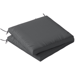 Outsunny Dark Grey Waterproof Garden Chair Seat Pad Cushion 50 x 50cm 2 Pack