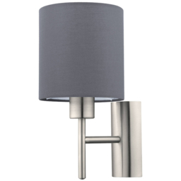 EGLO Pasteri Grey Fabric Wall Lamp
