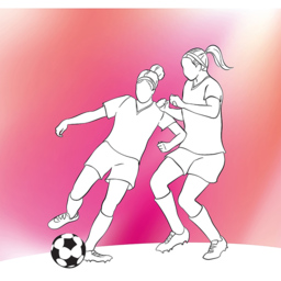 Origin Murals Girls Playing Football Pink Wall Mural - thumbnail 2