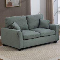 Artemis Home Lewiston 2 Seater Duck Egg Fabric Sofa Bed - thumbnail 1