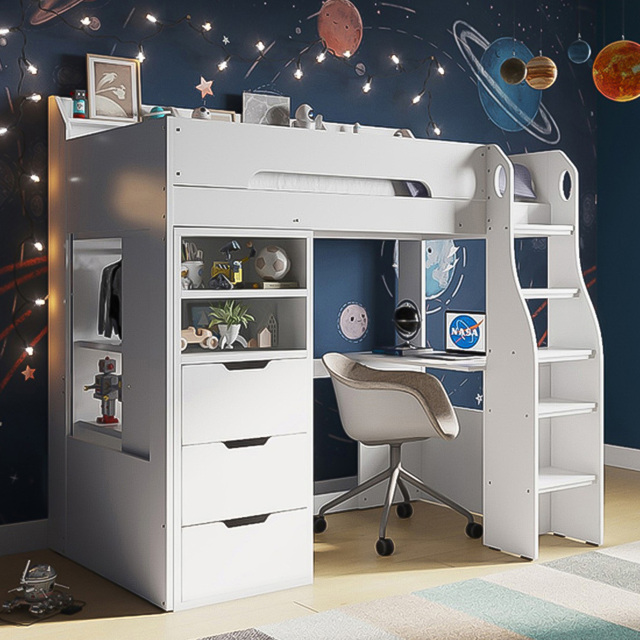 Flair Cosmic Wooden White Sleeper Bed with Storage - image 1