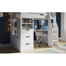 Flair Cosmic Wooden White Sleeper Bed with Storage - thumbnail 3