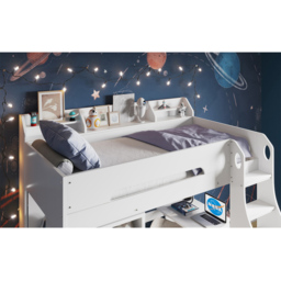 Flair Cosmic Wooden White Sleeper Bed with Storage - thumbnail 2