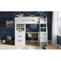 Flair Cosmic Wooden White Sleeper Bed with Storage - thumbnail 4