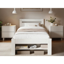 Noomi Pradis Single White Bed Frame with Storage - thumbnail 4