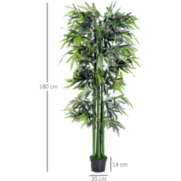 Outsunny Bamboo Tree Artificial Plant In Pot 6ft - thumbnail 4
