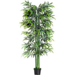 Outsunny Bamboo Tree Artificial Plant In Pot 6ft - thumbnail 1