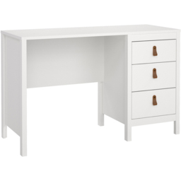 Florence Barcelona 3 Drawers Desk White - thumbnail 2