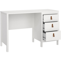 Florence Barcelona 3 Drawers Desk White - thumbnail 4