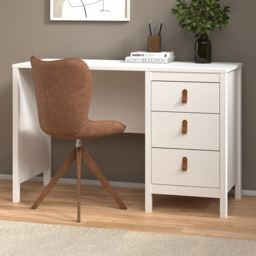 Florence Barcelona 3 Drawers Desk White
