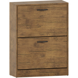 Vida Designs Antique Brown 2 Drawer Shoe Cabinet - thumbnail 2