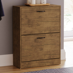 Vida Designs Antique Brown 2 Drawer Shoe Cabinet - thumbnail 1