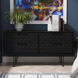 Crowndale Harlequin 4 Drawer Black Ash Bed Box Ready Assembled - thumbnail 1