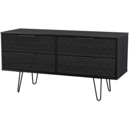 Crowndale Harlequin 4 Drawer Black Ash Bed Box Ready Assembled - thumbnail 2