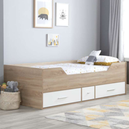 Camden 3 Drawer White and Oak Effect Cabin Bed