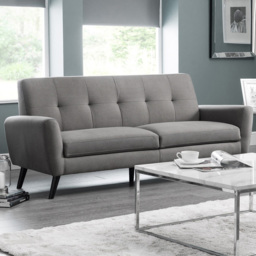 Julian Bowen Monza 3 Seater Grey Compact Retro Sofa - thumbnail 1