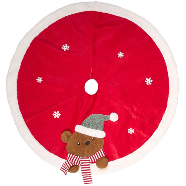 Multicolour Traditional Christmas Bear Tree Skirt 108cm - image 1