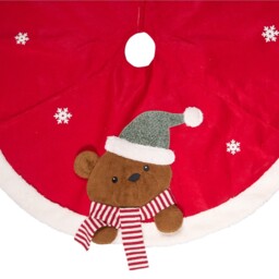 Multicolour Traditional Christmas Bear Tree Skirt 108cm - thumbnail 3