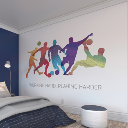 Origin Murals Geo Footballers Multicolour Wall Mural