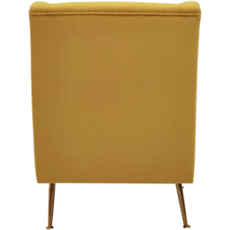 Premier Housewares Doucet Yellow Velvet Gold Finish Legs Chair - thumbnail 3
