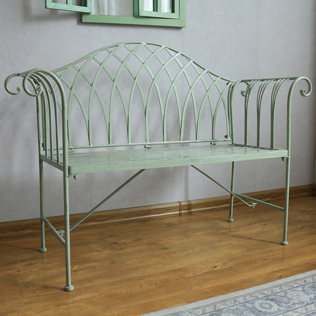 Garden Gear Wrought Iron Versailles Sage Green Garden Bench - image 1