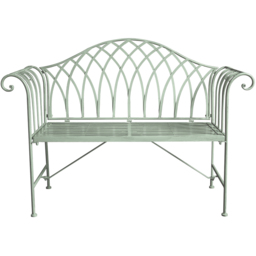 Garden Gear Wrought Iron Versailles Sage Green Garden Bench - thumbnail 2