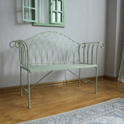 Garden Gear Wrought Iron Versailles Sage Green Garden Bench - thumbnail 3