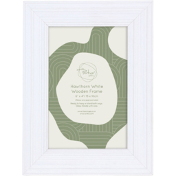 Hawthorn Wooden Plain Photo Frame White 6 x 4 inch