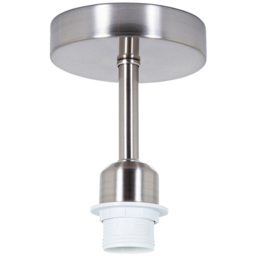 Happy Homewares Brushed Satin Nickel Semi Flush Ceiling Light Fitting