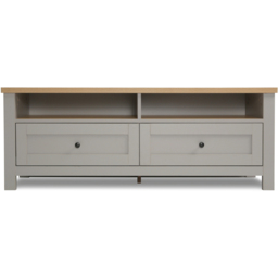 Home Garden Direct Wiltshire 2 Drawer 2 Shelf Grey TV Unit - thumbnail 2