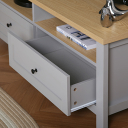 Home Garden Direct Wiltshire 2 Drawer 2 Shelf Grey TV Unit - thumbnail 3